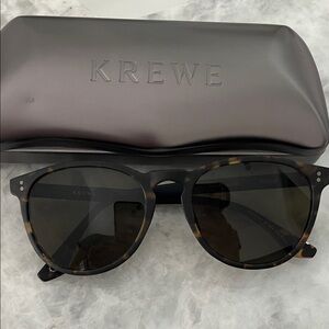 KREWE Tortoise Shell Sunglasses with Black Lenses